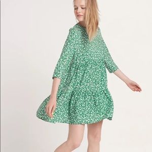 Green and white floral mini dress from ASOS